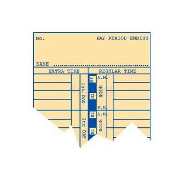 Weekly / Bi-Weekly Time Card For Electronic Time Clock, Zeeline, Mfr#: 09-9110-000